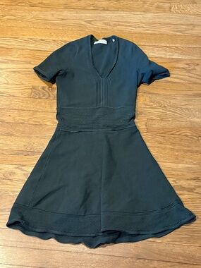 Sandro | Dresses | Sandro Amethyste Cotton Ruched Mini Dress Black Size 4 8  Medium | Poshmark